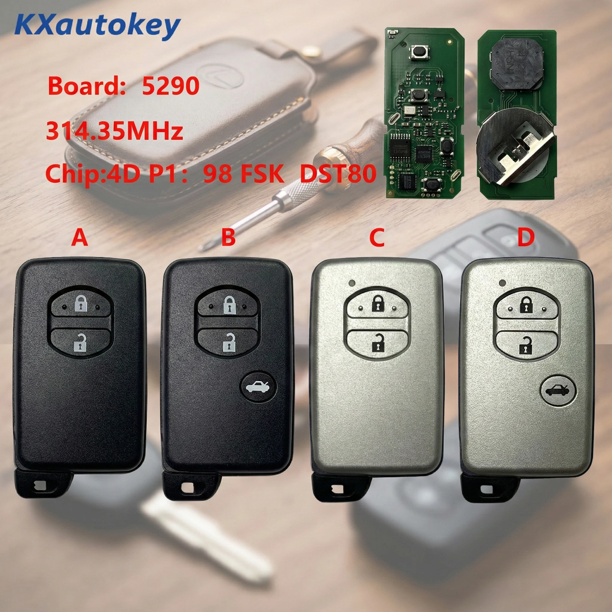 

KXK007062 Для Toyota Land Cruiser GRS200 GRS202 GRS204 Crown Board-5290 Chip-4D P1 98 FSK DST80 Полный комплект чипов для ключей Toyota