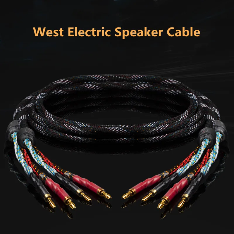 Hifi Western Electric Audiophile 4N OFC สายลำโพงเสียงไฟฟ้าสายความบริสุทธิ์สูงเครื่องขยายเสียงหัวกล้วย