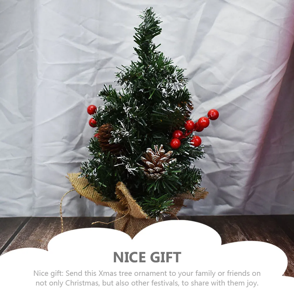 

Christmas Tree Ornaments Mini Xmas Decor Prop Pvc Small Festival Adornment Scene