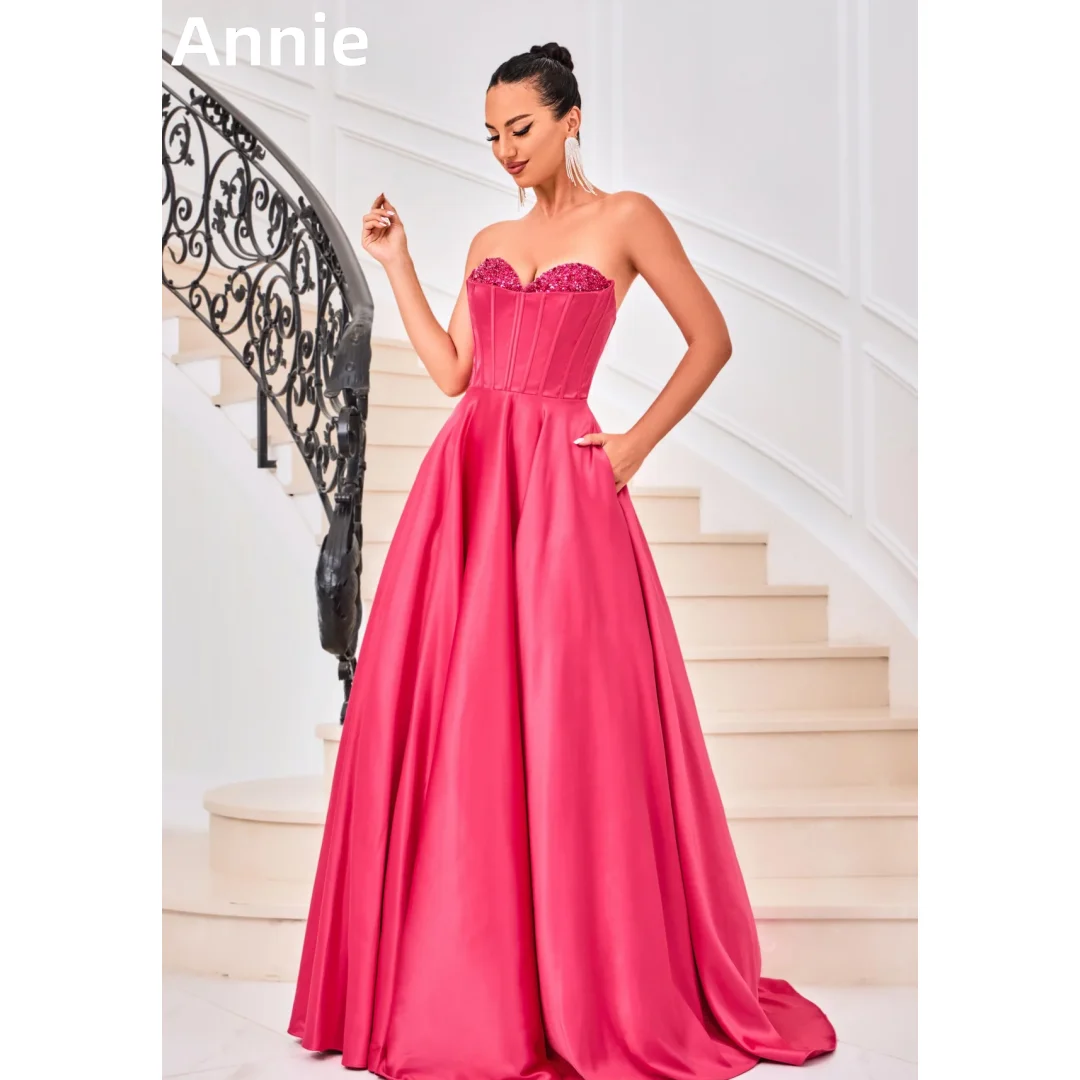 

Annie Red Sequins Prom Dresses Special Occasion Elegant Luxury Evening Dresses Formal Wedding Party Dress Robes De Soirée