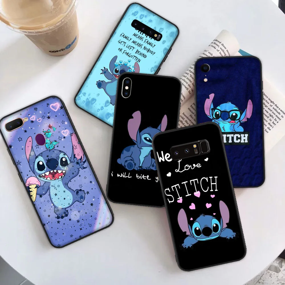 Custodia nera per Xiaomi Poco F3 GT F2 Redmi Note 8 6 6A 7A 7 Pro 8T 8A Cover Z-46 Stitch