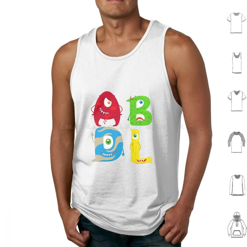 Abdl Alphabet Letters Abc Monsters Adult Baby Tank Tops Print Cotton Abdl Little Monster Squirt Spoled Fun Prince Princess