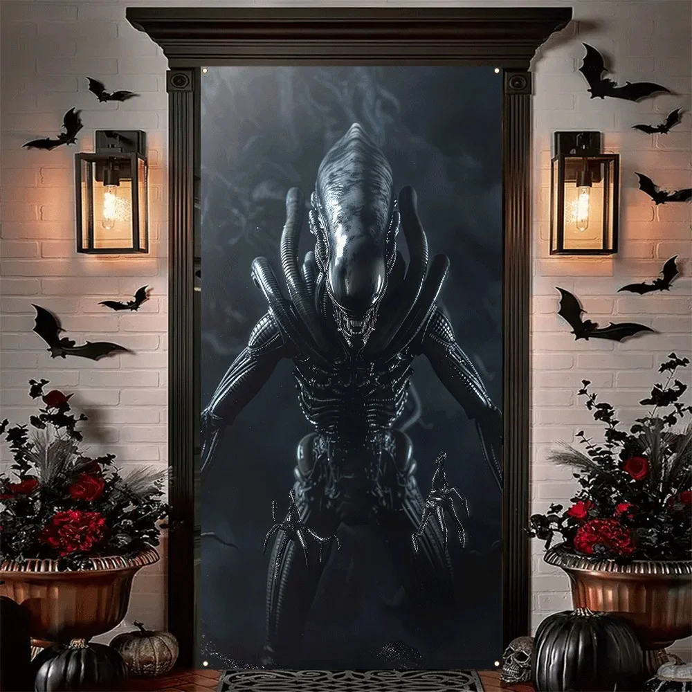 

2D plane, Alien and Predator Flag - Alien and Predator Monster Party decoration