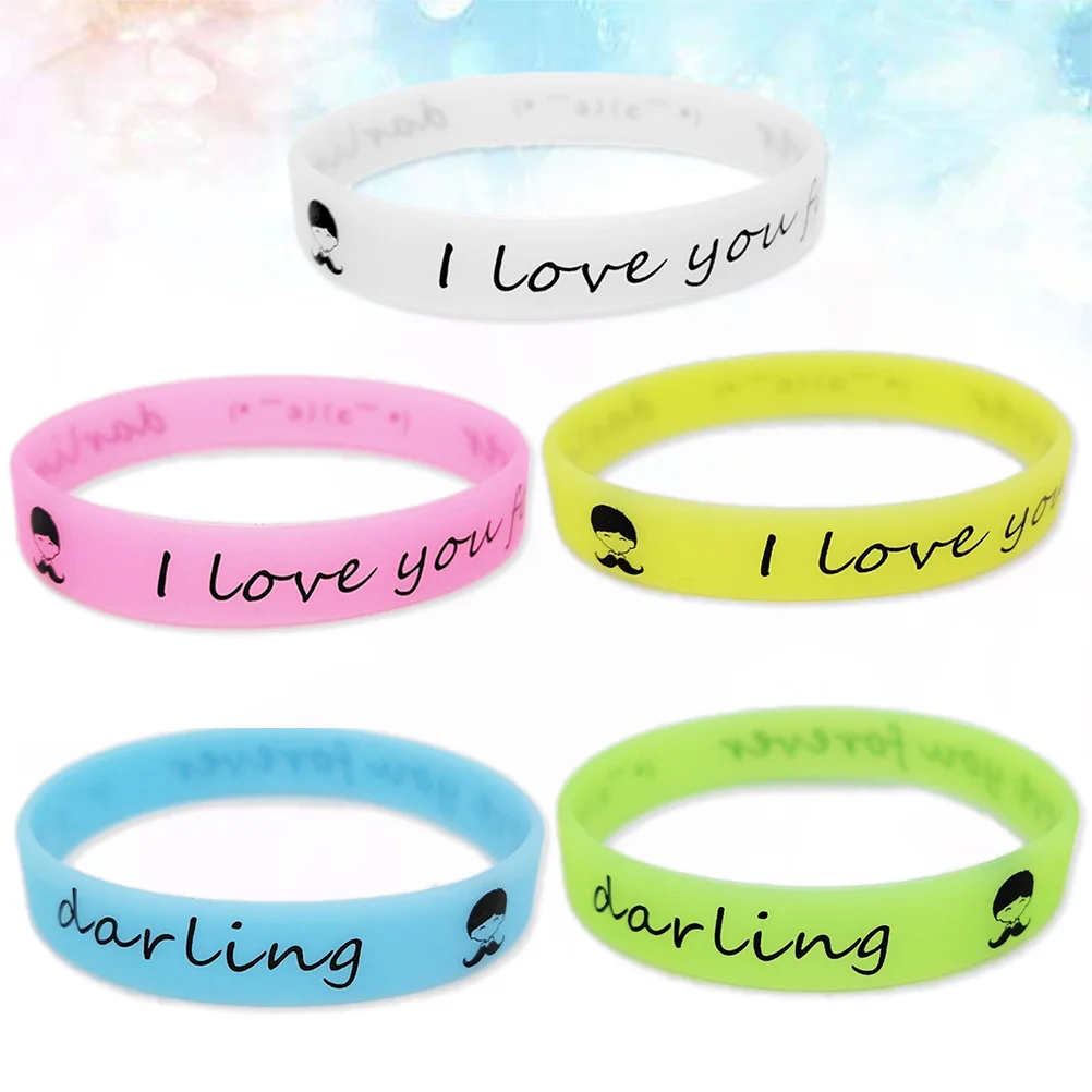 25pcs Luminous Wristbands Silicone Colorful Bracelets Custom Bands Party Favors for Fittness Sports School Carnival (White + Yel