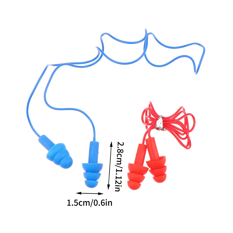 1 زوج لينة سيليكون الأذن المقابس مع حبل الرياضات المائية حماية السمع الحد من الضوضاء سدادات حمام سباحة الملحقات