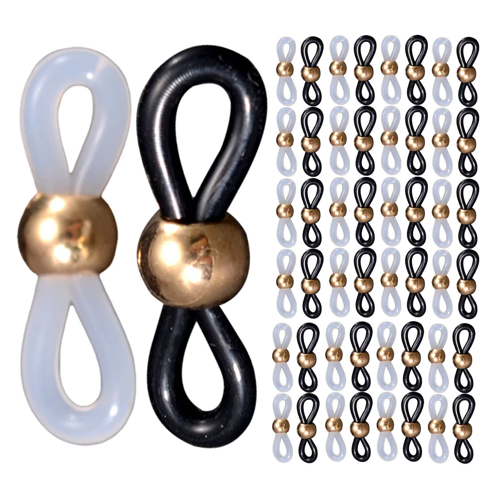 

300Pcs Glasses Chain Connector Silicone Eyeglass Cord Ends Adjustable Non-Slip Retainer for Reading Sunglasses Necklace Holder