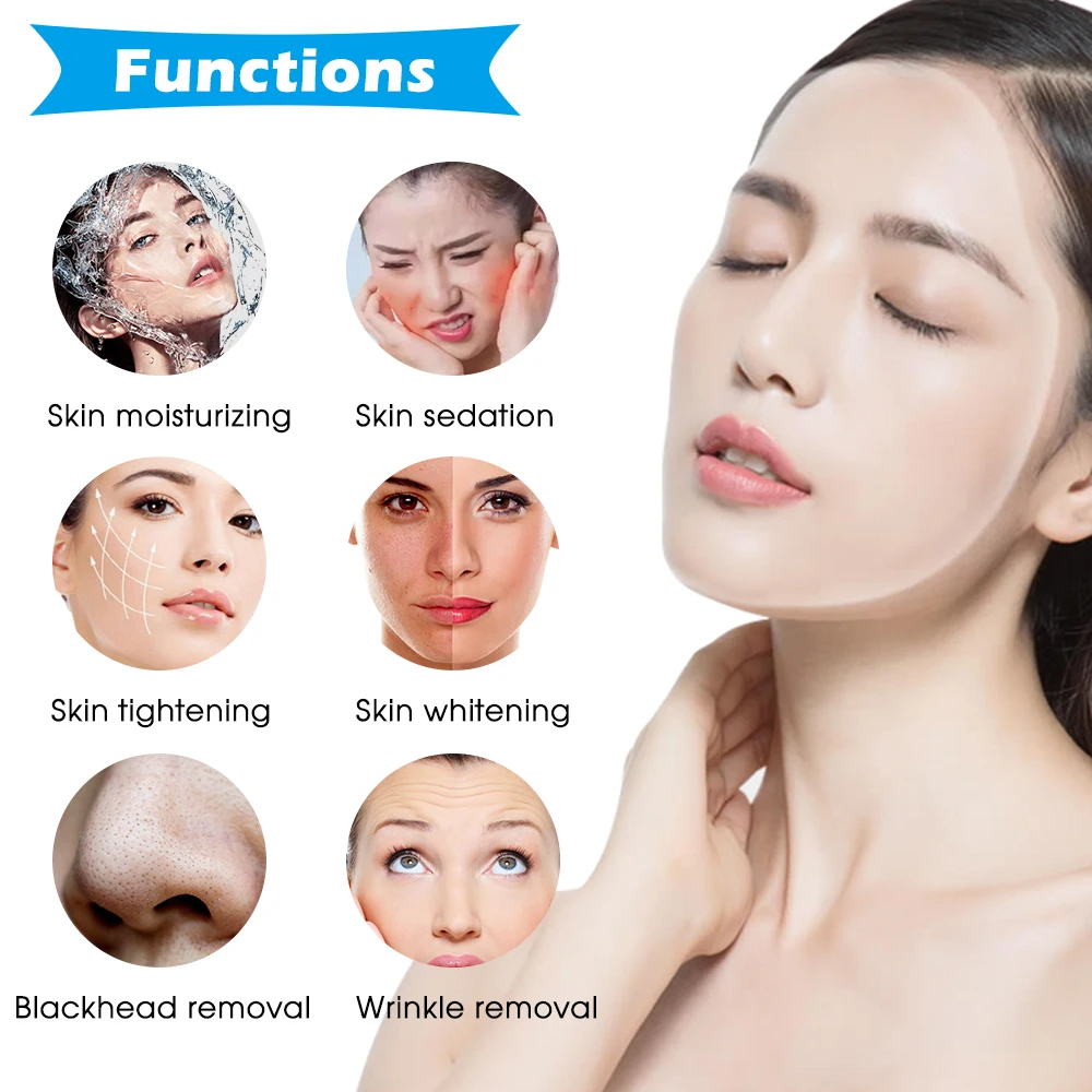 7 in 1 Skin Beauty Cleansing Facial Bubble Machine RF Ultrasonic Hydra Dermabrasion Cleaning Oxygen Hydrogen Skin Care Device