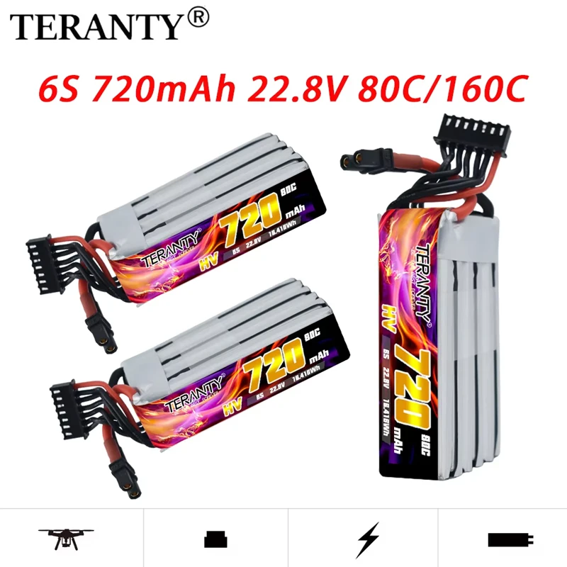 MAX 160C 22.8V 720mAh Lipo Battery HV indoor flying model aircraft drone FPV High magnification TREANTY Rechargeable Battery