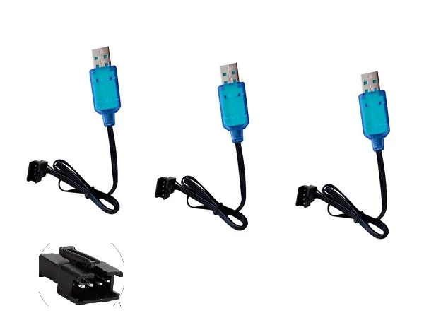 Cable Cargador de Batería Li-ion 7.4V 2S SM-4P USB con Balanceador para Drones RC UdiR/C UDI U001 U902 U818S U845 U842 y Otros Juguetes