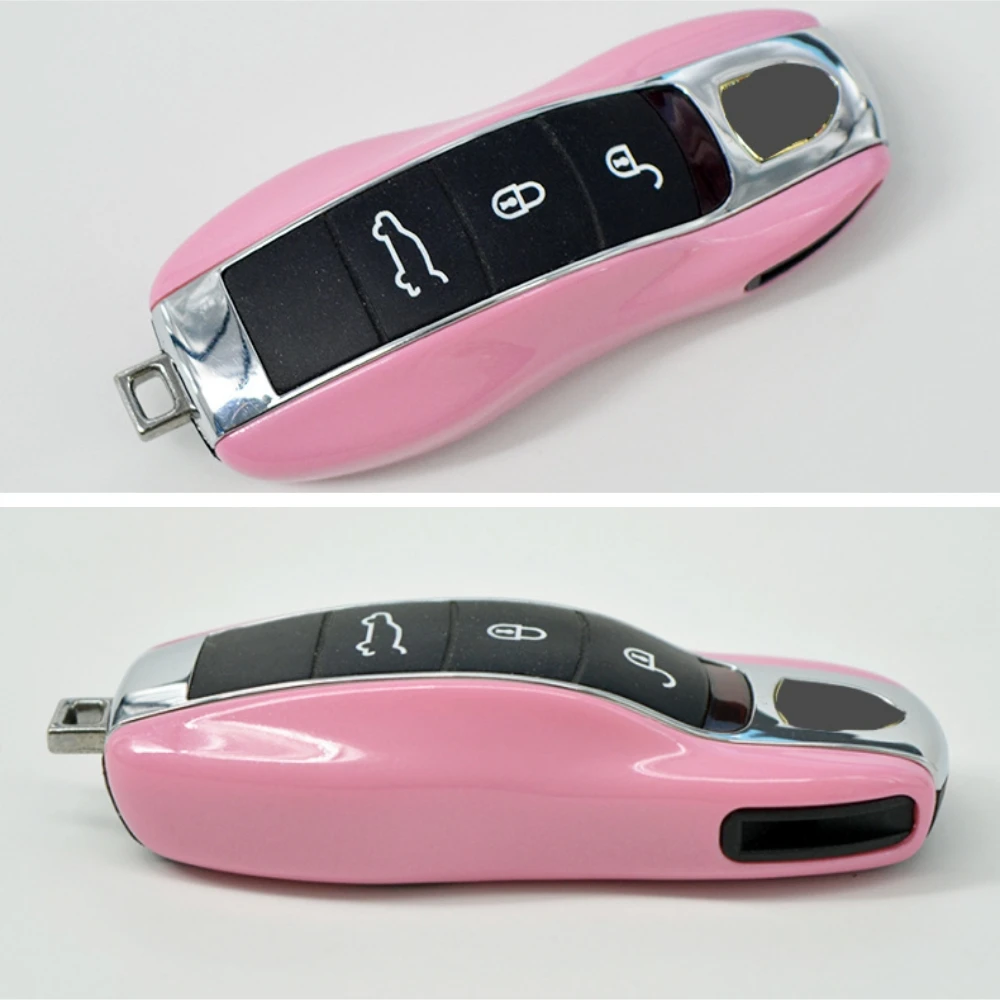 

2pc Pink Car Remote Key Case Key Covers For Porsche Panamera Carman Macann Boxster Cayenne 911 970 981 991 92A 718