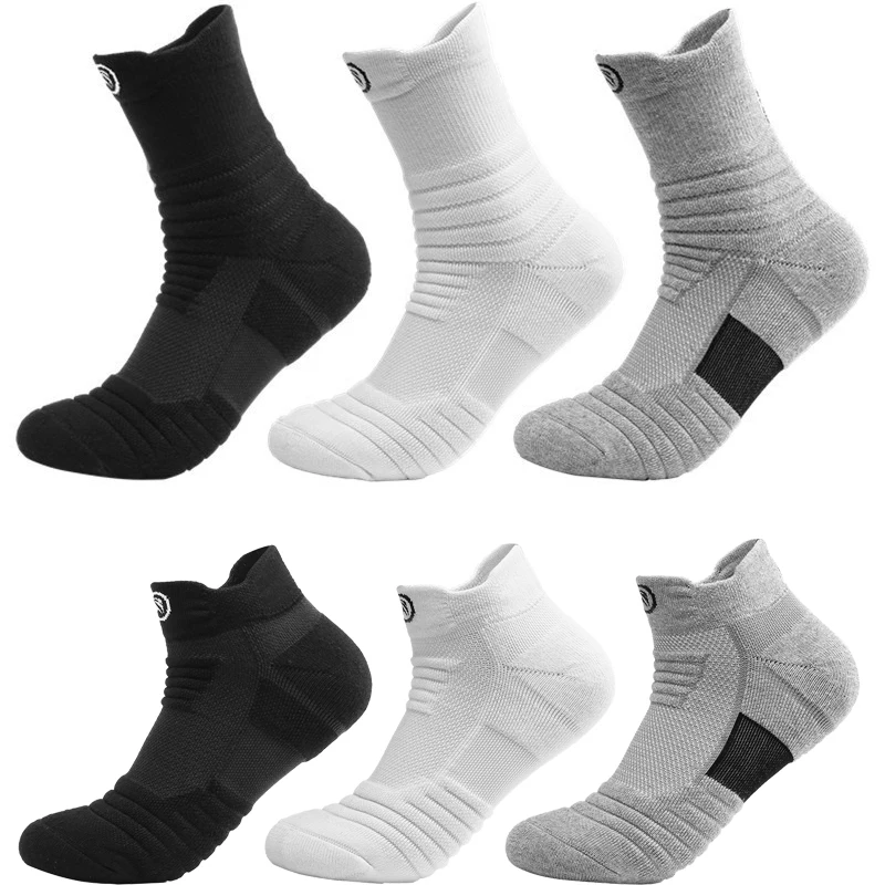 Men\'s Socks Compression Stockings Breathable Basketball Sports Cycling Socks Moisture Wicking High Elastic Tube Sport Sock 1Pair