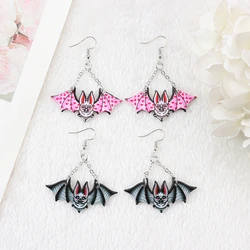 1 Pair Halloween  Drop Earrings Creative Acrylic Bat For Woman Girl Jewelry Holiday Gifts