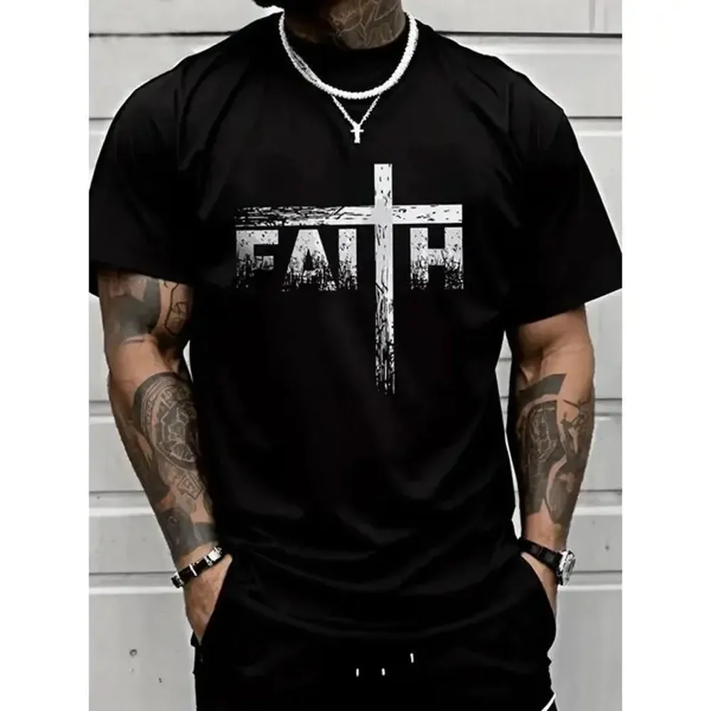 [100% Cotton] Cool Casual Men'S Tee – Stylish Round Neck Design With Letter Print, Ready For Summer T-Shirt For Men And Women