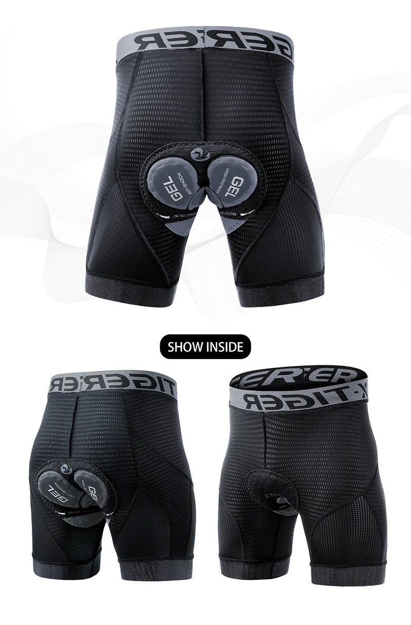 X-TIGER Herren-Radunterwäsche-Shorts, 5D-gepolstert, für Sport, Reiten, Fahrrad, Fahrrad, MTB, Liner-Shorts mit rutschfesten Beingriffen – Detail 19
