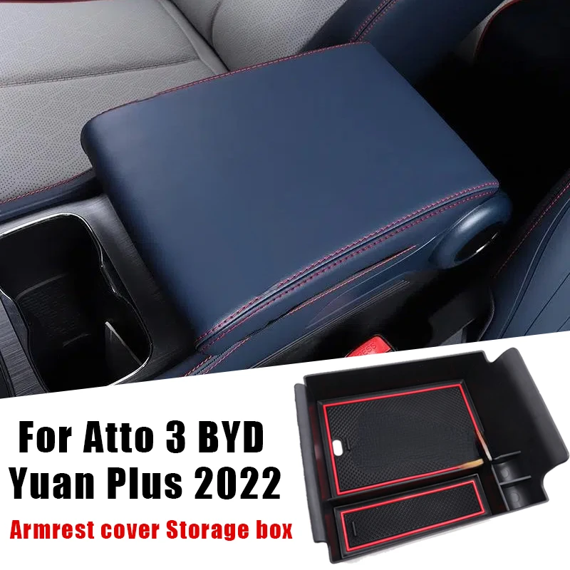 

Car Center Console Storage Box Leather Armrest Cover for BYD Atto 3 Yuan Plus 2022 Act 3 Multi-style Auto Modified Accessories