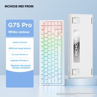 Mchose G75 Tri Mode Mechanical Keyboard Wireless Bluetooth 87key Side Engrave Office Esport Keyboard Laptop Peripherals Boy Gift