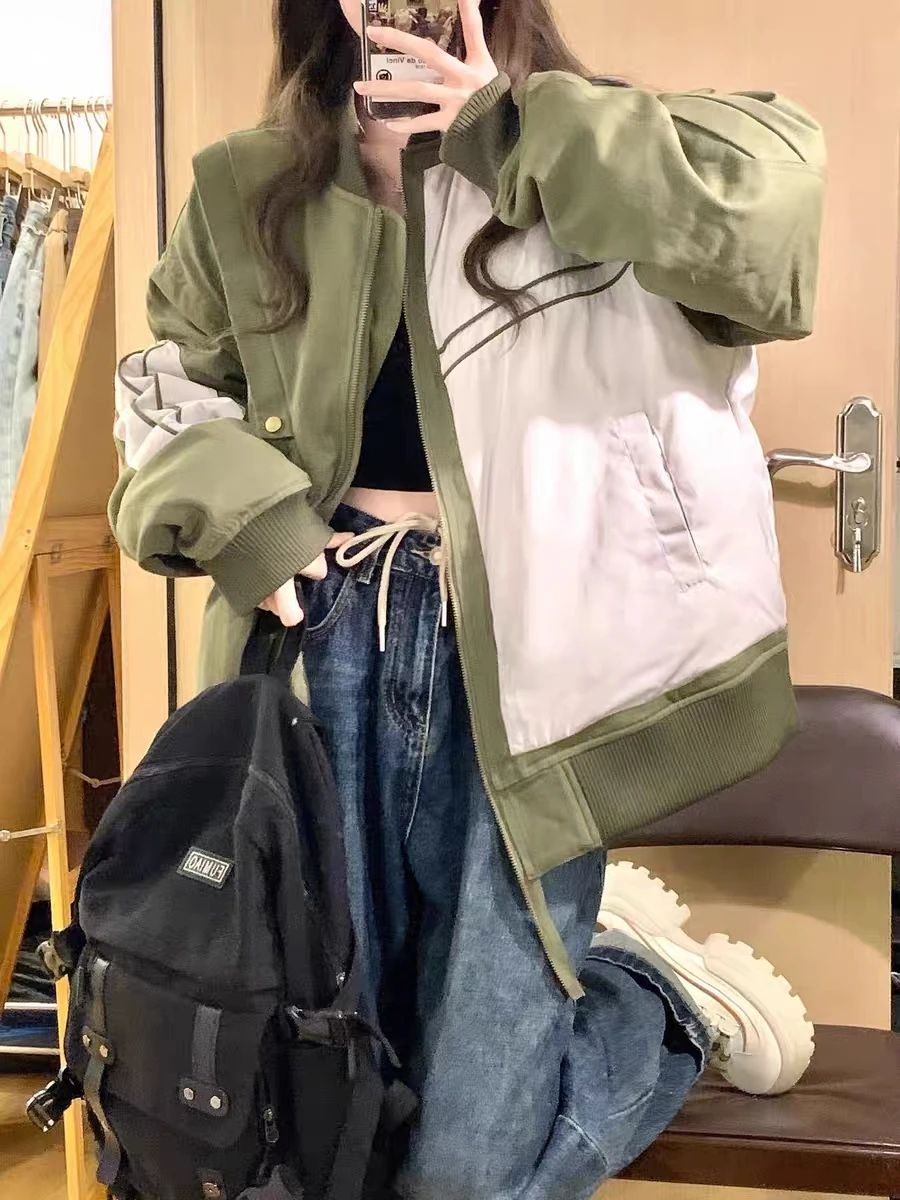 

Американский модный брендовый бейсбольный костюм дизайнерское пальто женское зимнее утепленное свободное студенческое хлопковое модное платье