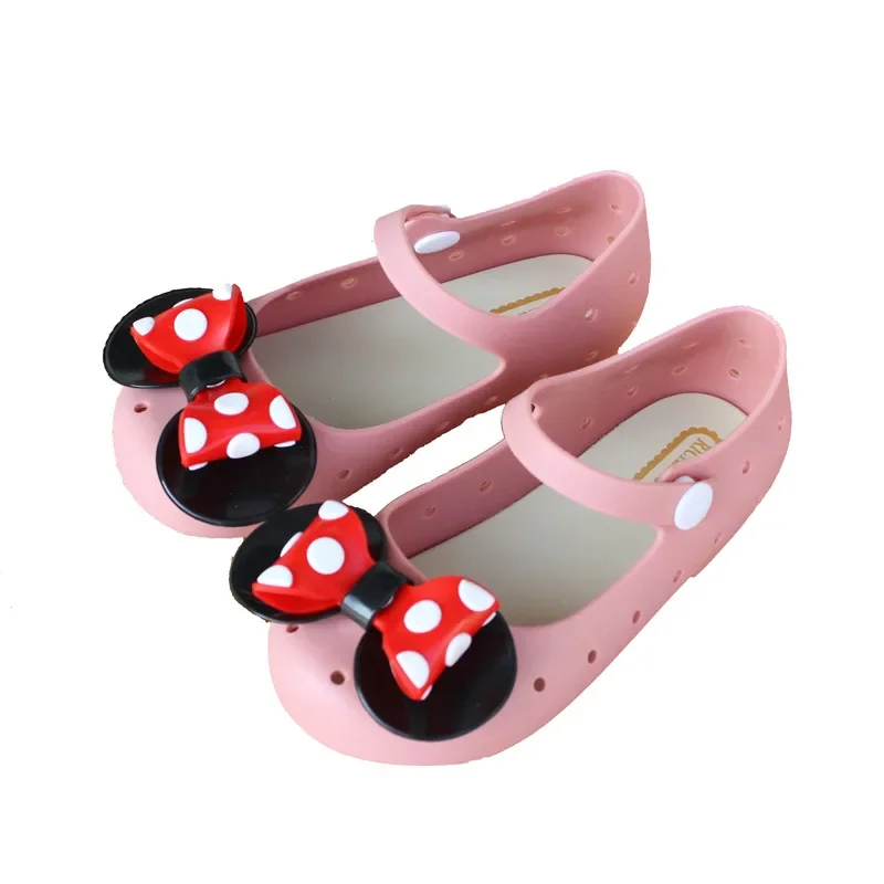 Summer Girls Shoe Wave Point Bow Breathable Hole Shoes Baby Leather Sandal Cute Kid Shoe Toddler Shoe Sandalia Infantil Menina