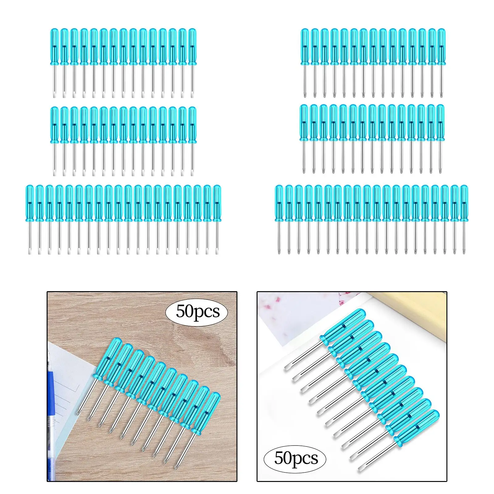 50Pcs 2mm Mini Screwdrivers Set Repair Tool Blue Handle Screwdriver for Toy Repair Easy to Carry Around Easy to Grab Practical