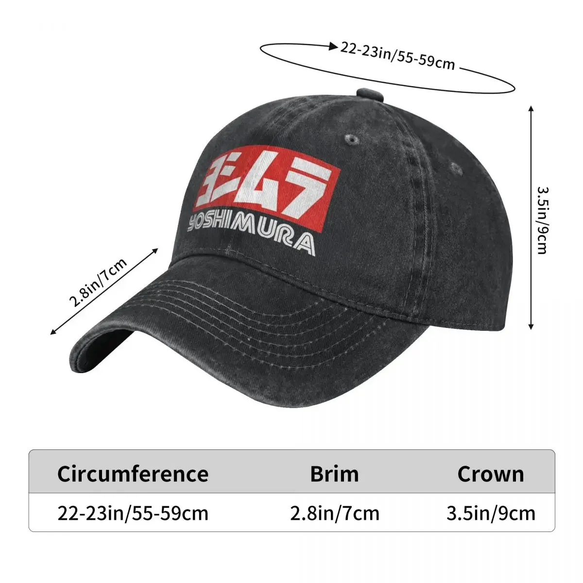 Yoshimura Exhaust Washed Baseball Cap Japanese Fashion Trucker Hat Summer Women Men Outdoor Sports Sun-Proof Baseball Caps