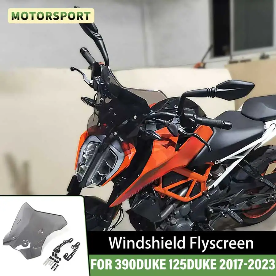 Windschutzscheibe Flyscreen Für 390 Duke 125 Duke 125 390 2017-2023 Motorrad Windschutzscheibe Schutz Windschutzscheibe duke 390 Windabweiser
