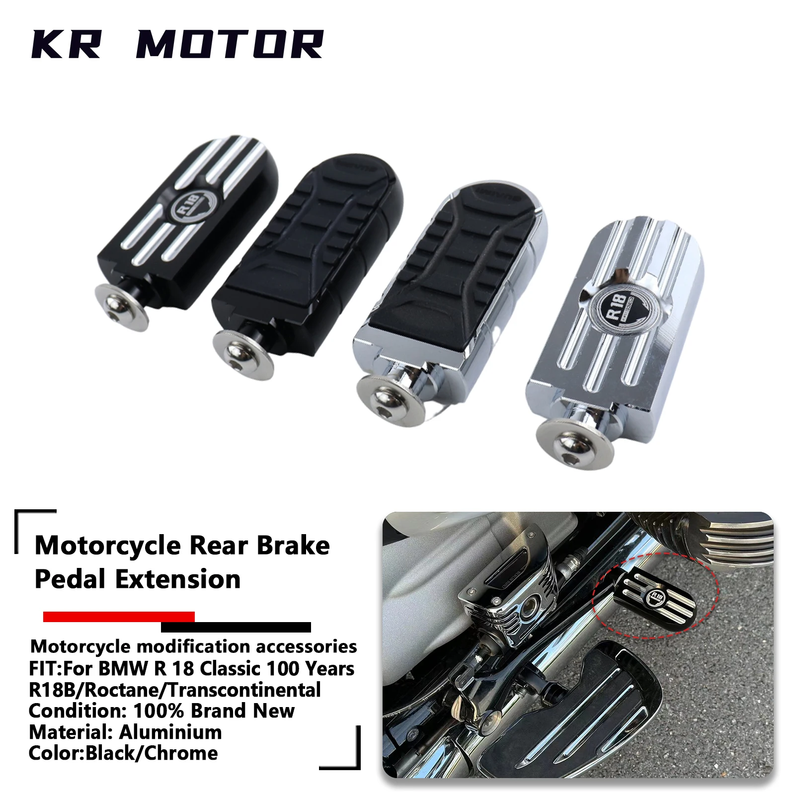

Fit For BMW R 18 Classic 100 Years R18B R18 B/Roctane/Transcontinental Rear Brake Pedal Pad Shifter Peg Shift Lever Extension