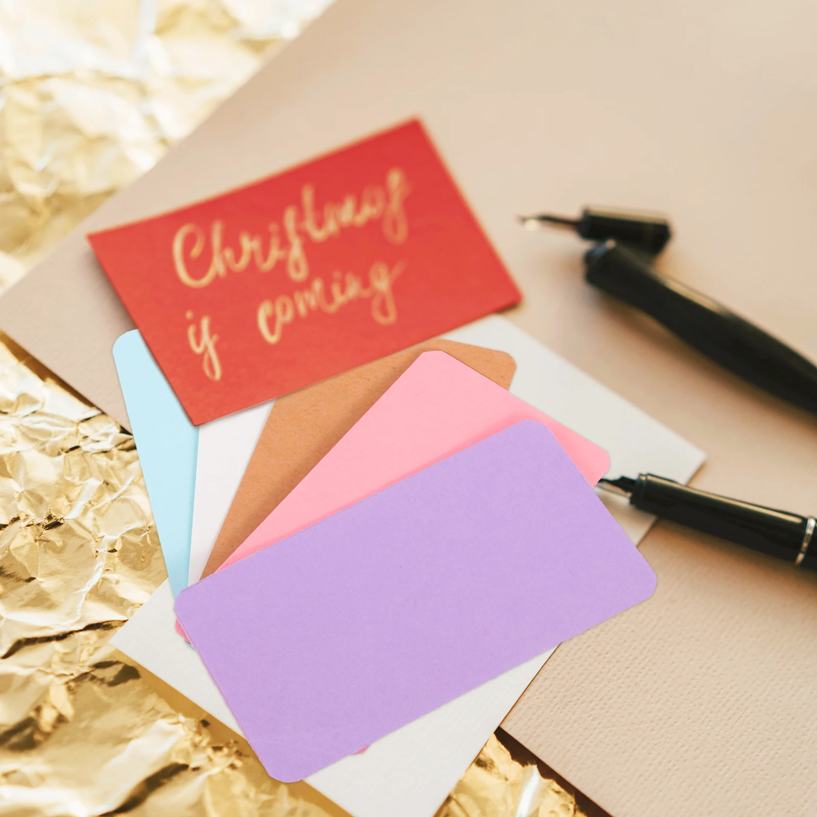 

500 Pcs Blank Word Cards 10 Colors Small Size Note Bulk for Game Greeting Notecards Paper Study Mini Blank Card