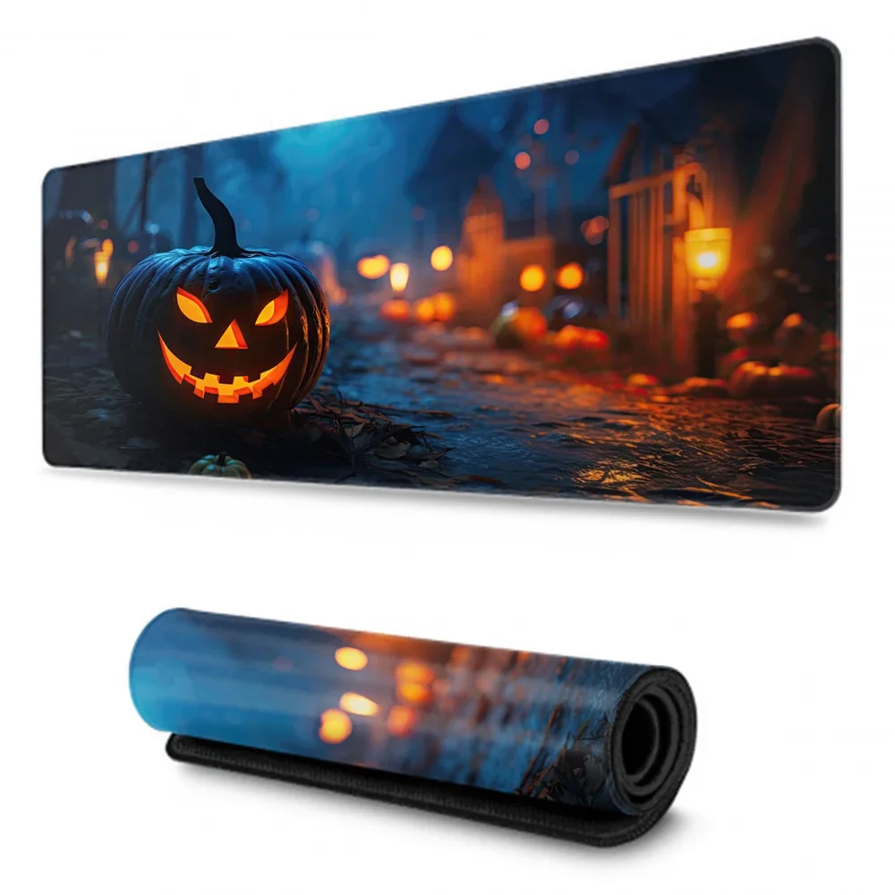 

Halloween Pumpkin Bat Desk Mat, Extended Gaming Mouse Pad ，Large Mousepad XXL Keyboard Mouse Pad Office Home Decor Accessories