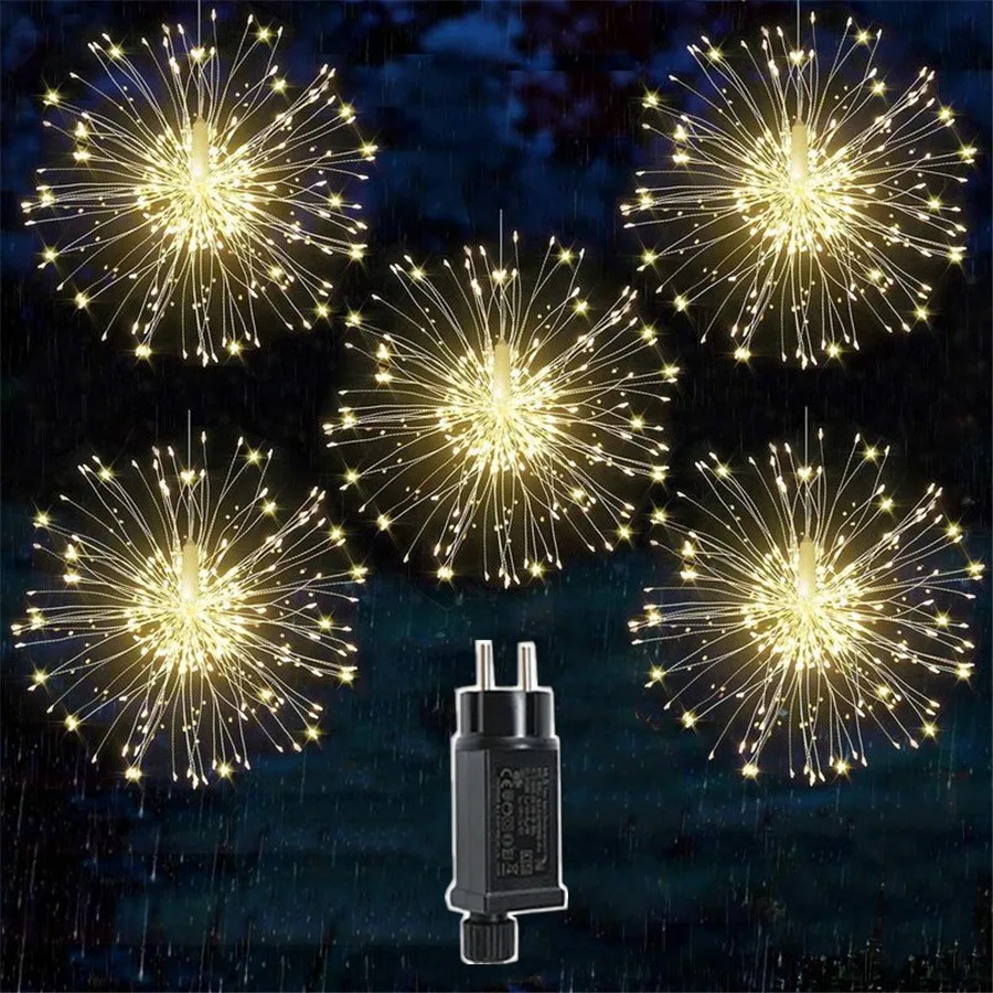 

10 IN 1 1200LED Starburst Firework String Light Waterproof 8 Modes Fairy Garden Lights Garland for Party Wedding Christmas Decor