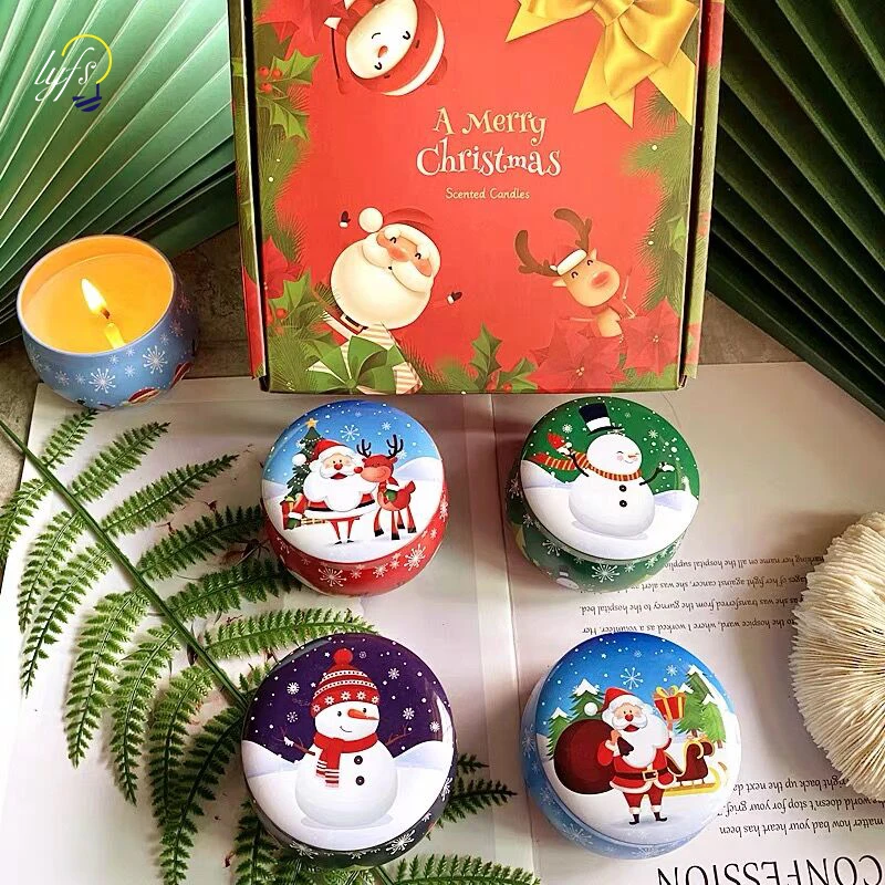 Christmas Candy Box Chocolate Sweets Aromatherapy Candle Jars DIY Ornaments Childrens Christmas Gifts 2023 New Year Decoration