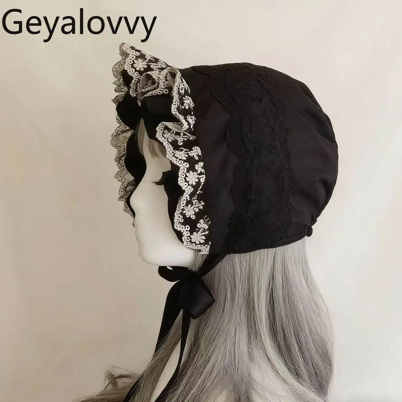 

Французская ретро-шляпа-ведро черного цвета с кружевной отделкой, женская, весна-лето, в британском придворном стиле, для фотосессий, солнцезащитная шляпа-кепка