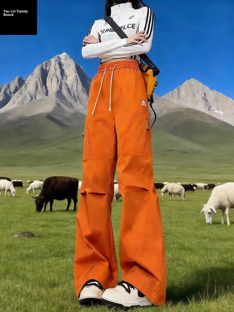 

Orange Waterproof Fce Lined Tee-Proof Soft ell Hiking Pants Men Women Autumn Winter Outdoor Mountain Skiing Workwear T...