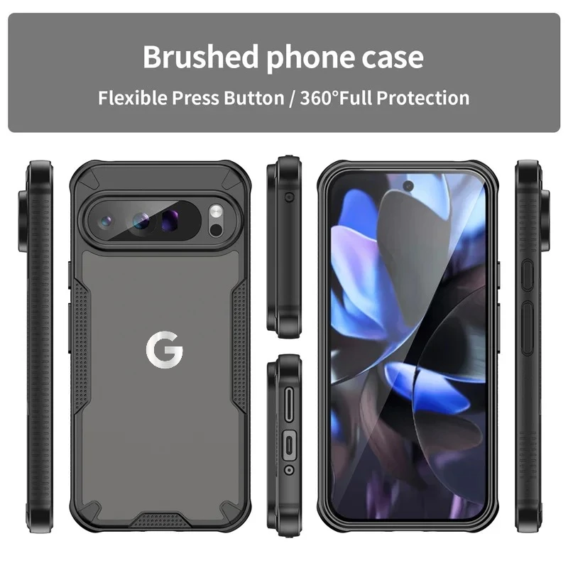 Frosted Matte Translucent Hybrid Rugged Armor Phone Case For Google Pixel 10 9 Pro XL 9A 8 A/Pro Anti-fall Lens Protector Cover