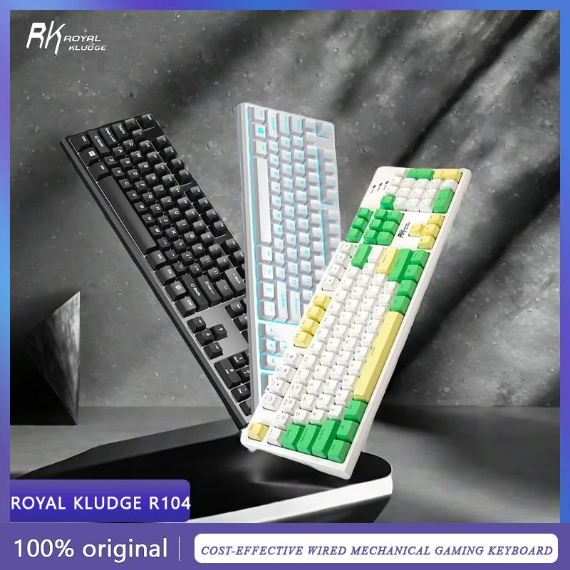 RK ROYAL KLUDGE R104 Mechanical Keyboard wired Full Key Hot Swap RGB light Gaming Office Customized Gasket Ergonomic mice