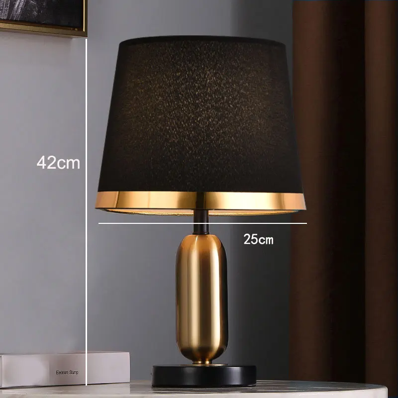 Nordic Vintage Horn Type Desk Light For Bedroom Bedside Table Night Lamp Fabric Lampshade Home Decoration Led Standing Lamps