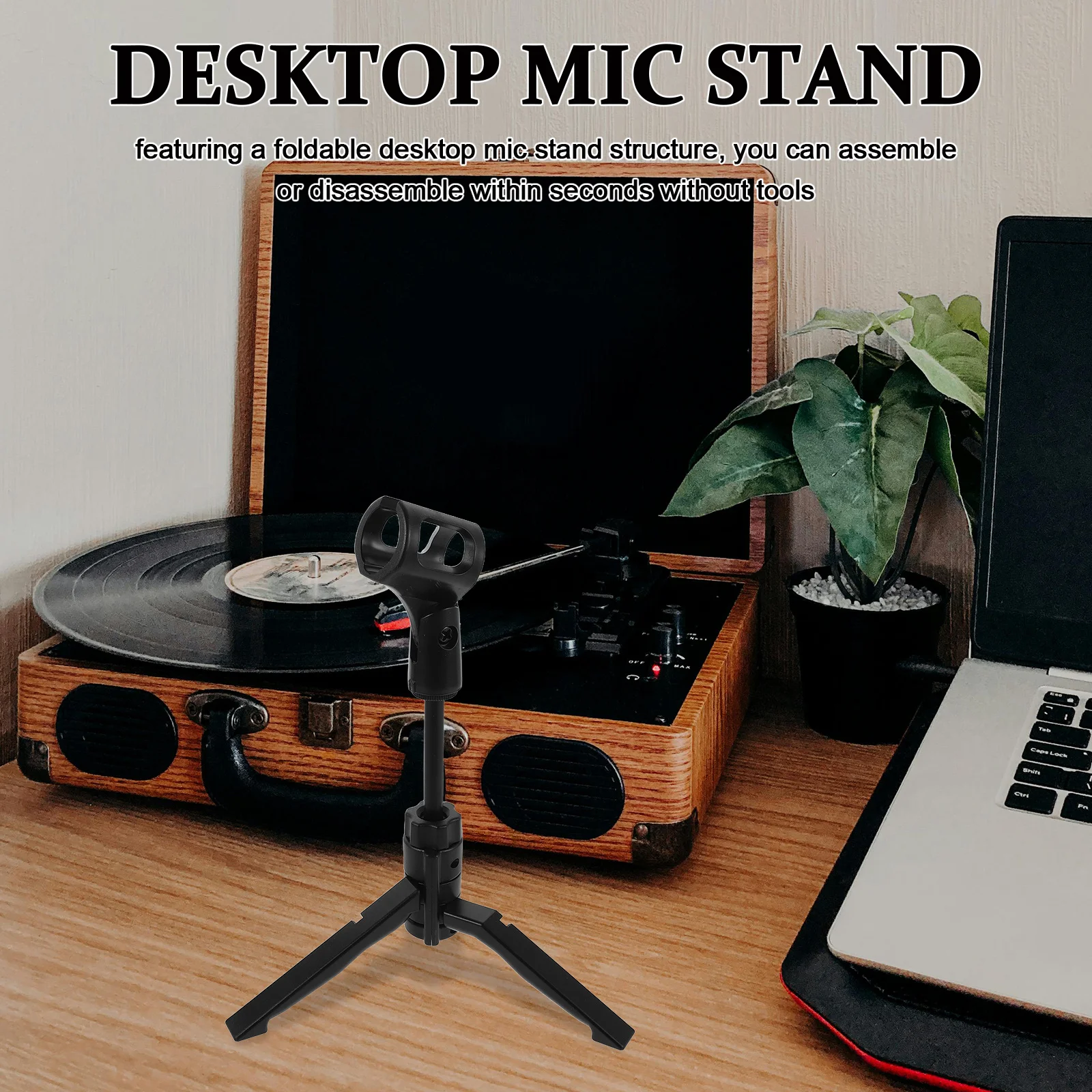

Microphone Stand Desktop Tripod Base Portable Adjustable Mic Stand for Podcasting Streaming Recording
