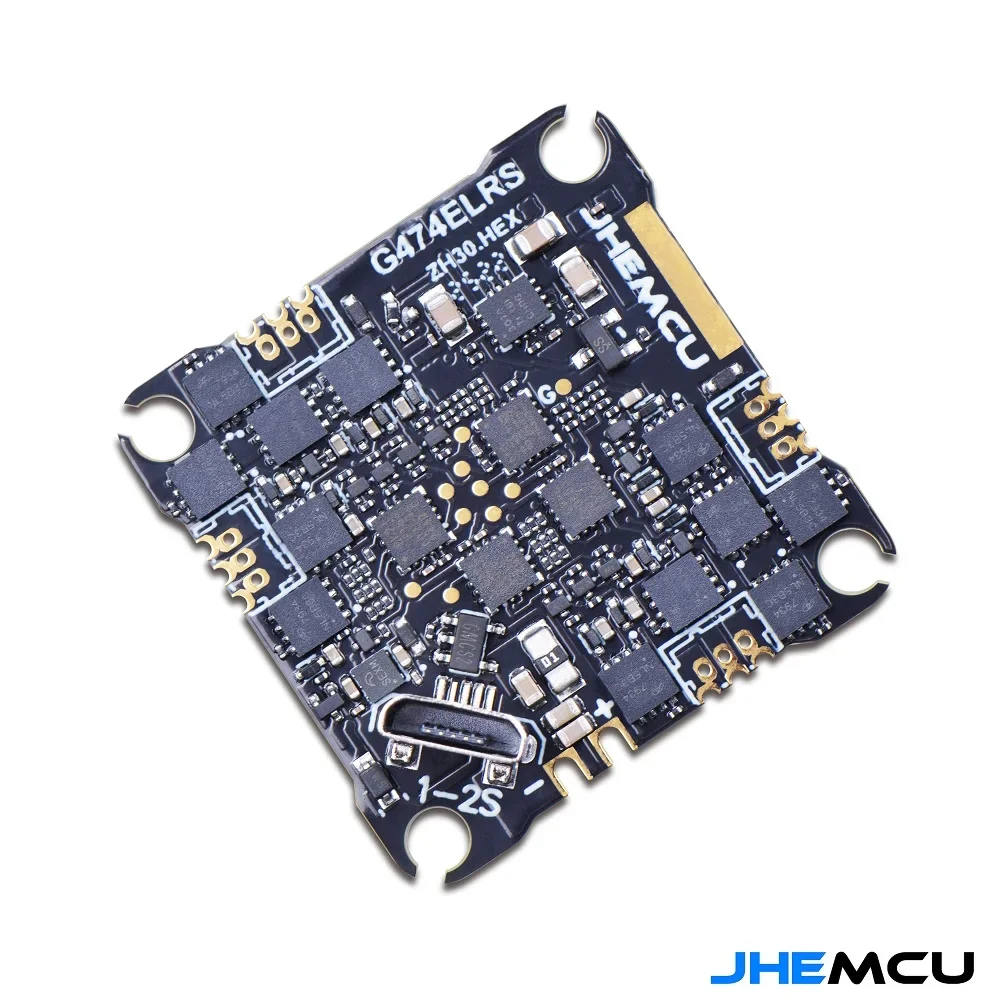 JHEMCU G474ELRS AIO FC con ricevitore 2.4G, OSD 8MB Black Box 1-2S 25x25mm per FPV Freestyle Drone Parti di costruzione fai da te