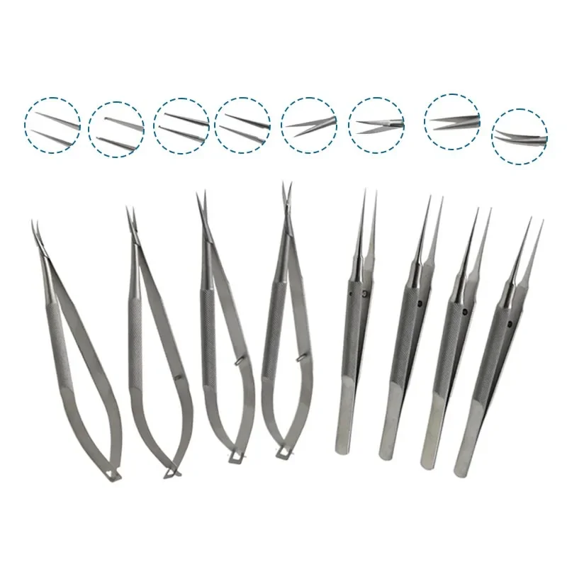 

Stainless Steel Ophthalmic Needle Holder Scissors Forceps Eye Surgery Tools Ophthalmic Instrument 1pcs/8pcs