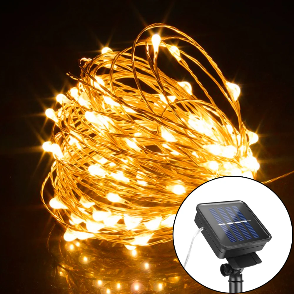 

Solar String Fairy Lights 20m 10M 5M LED Garden Decoration Outdoor Waterproof Garland Solar Power Lamp Christmas giardino Copper