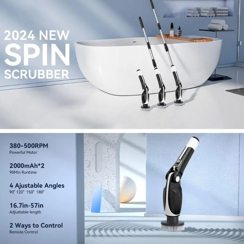 

Эргономичная 57 -дюймовая ручка электрическая чистящая кисть 8 голов многоупомянутый скруббер инструмент A0KF