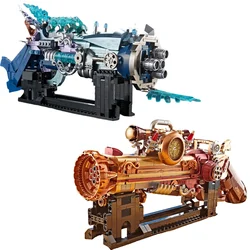 New MOC Steampunk Weapon Gun Flame Rose Frost Siren Assembly Building Blocks Ornaments Children Boy Holiday Gift Toy Collection