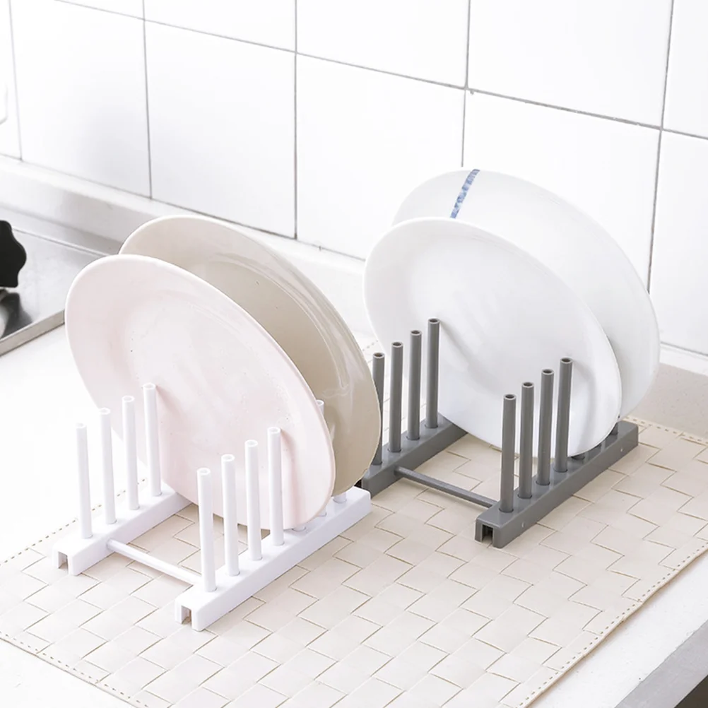 

Cup Holder Dish Rack Stand Display Kitchen Storage Pot Cover Organizer White Plate