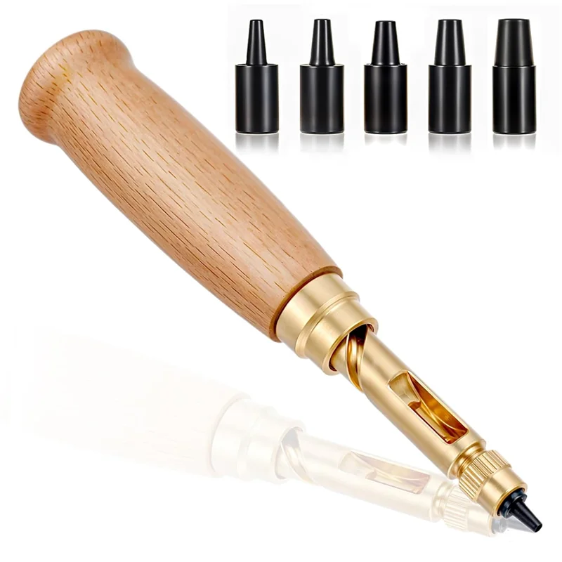 

ABVG-Японский дырокол, регулируемый кожаный дырокол, инструмент с деревянной ручкой, дырокол для ремня, полый для шитья кожи