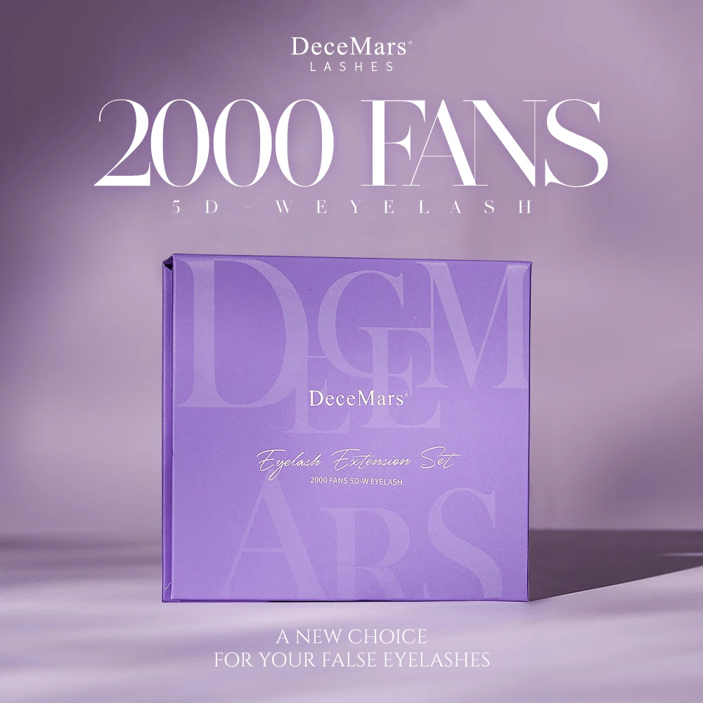 ขนตาปลอม DeceMars แบบ 5D ขนาดใหญ่ ถาดขนาดใหญ่ 2000 ชิ้น