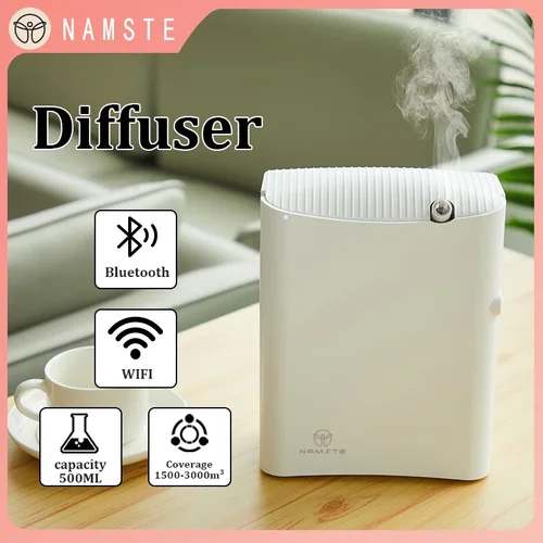 NAMSTE 블루투스 와이파이 아로마 디퓨저 에센셜 오일, 전기 아로마 오아시스 Hvac 방향제 장치, 500ML