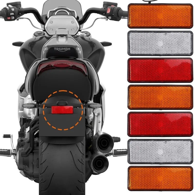 

Универсальный задний отражатель мотоцикла, предупреждающая наклейка, прямоугольная пластина для электронного велосипеда, прицепа, автомобильная сигнальная лампа для ночного вождения