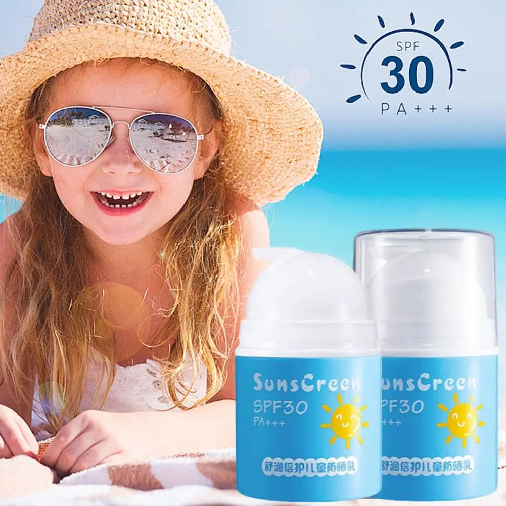 1/2PCS Kids Facial Sunscreen Whitening SPF30+ Sun Cream Sunblock Body Cream Skin Care Protective Cream Oil Control Moisturizing