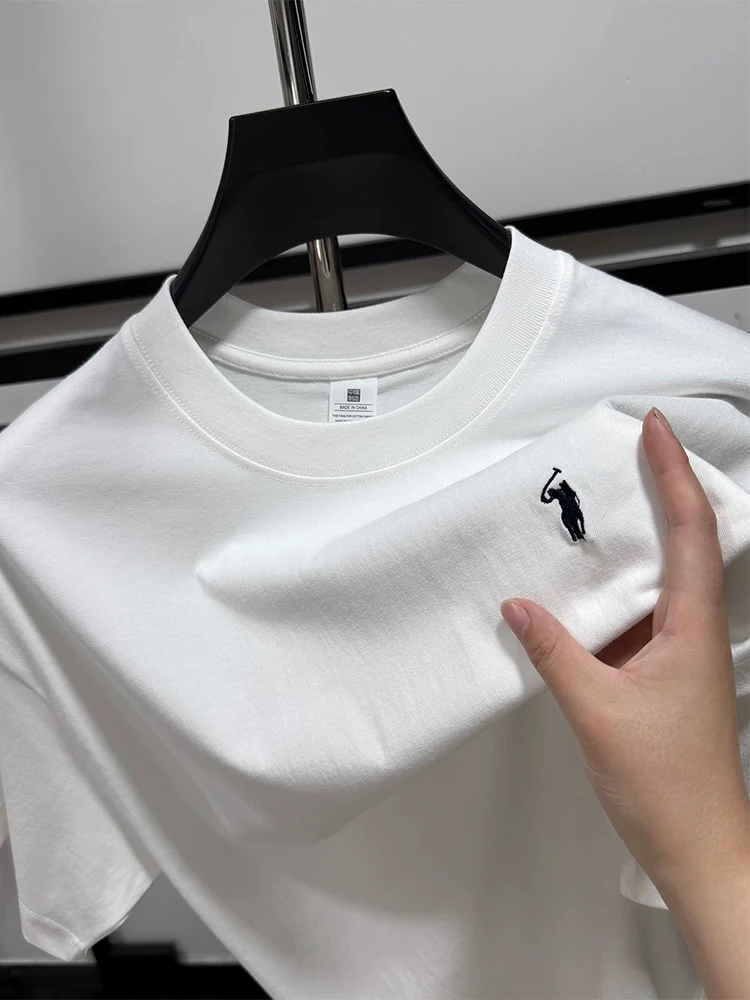 

100% cotton high-end short sleeve T-shirt summer designer brand pony embroidery round neck top fashion casual Paul men's wear