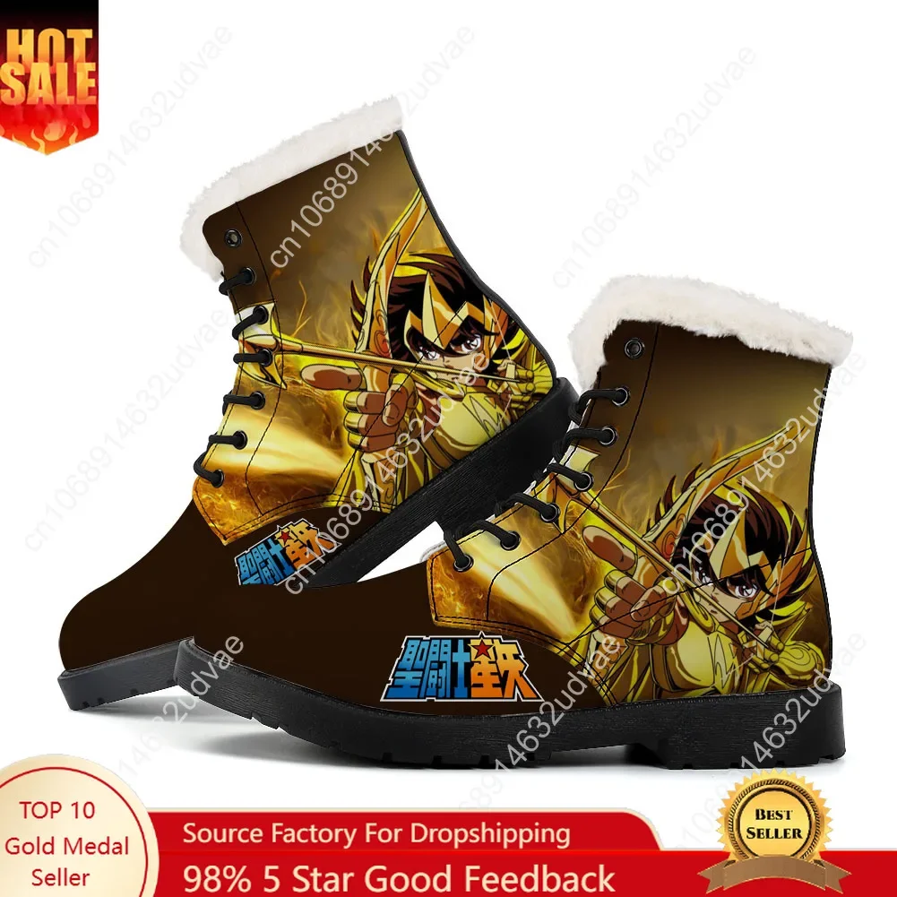 

Saint Seiya Plush Boots Mens Womens Teenager Shoes Casual Boot Outdoor Light High Quality Print on Demand Customize Shoe