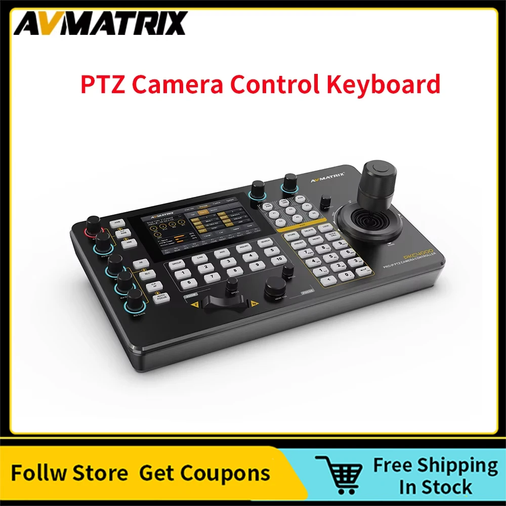 Avmatrix PKC4000 PTZ Camera Control Keyboard with 5 Inch Ccreen and 4D Joystick Support real-time Monitoring Video Decoding